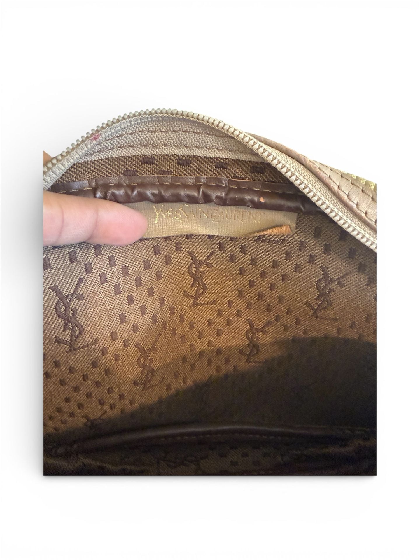 Vintage Yves Saint Laurent Ribbed Canvas Pouch Toiletry Bag 4