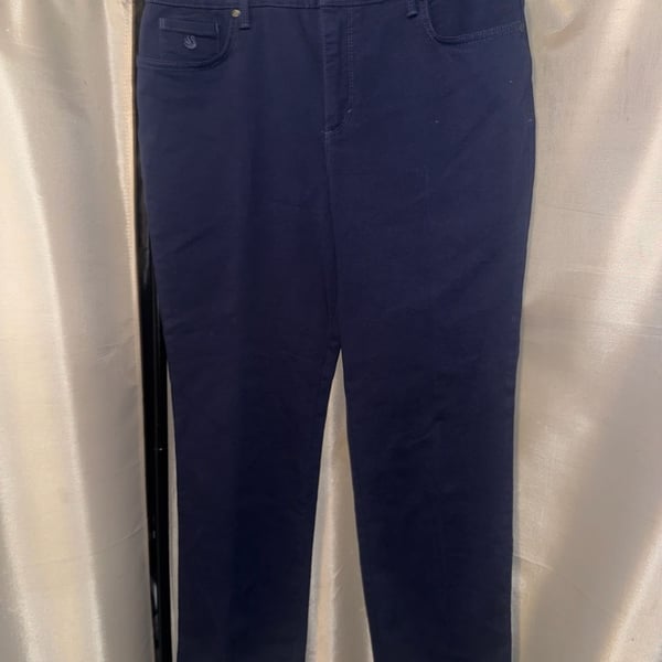 Gloria Vanderbilt Amanda Classic High Rise Tapered Jeans 12P Navy Blue Short