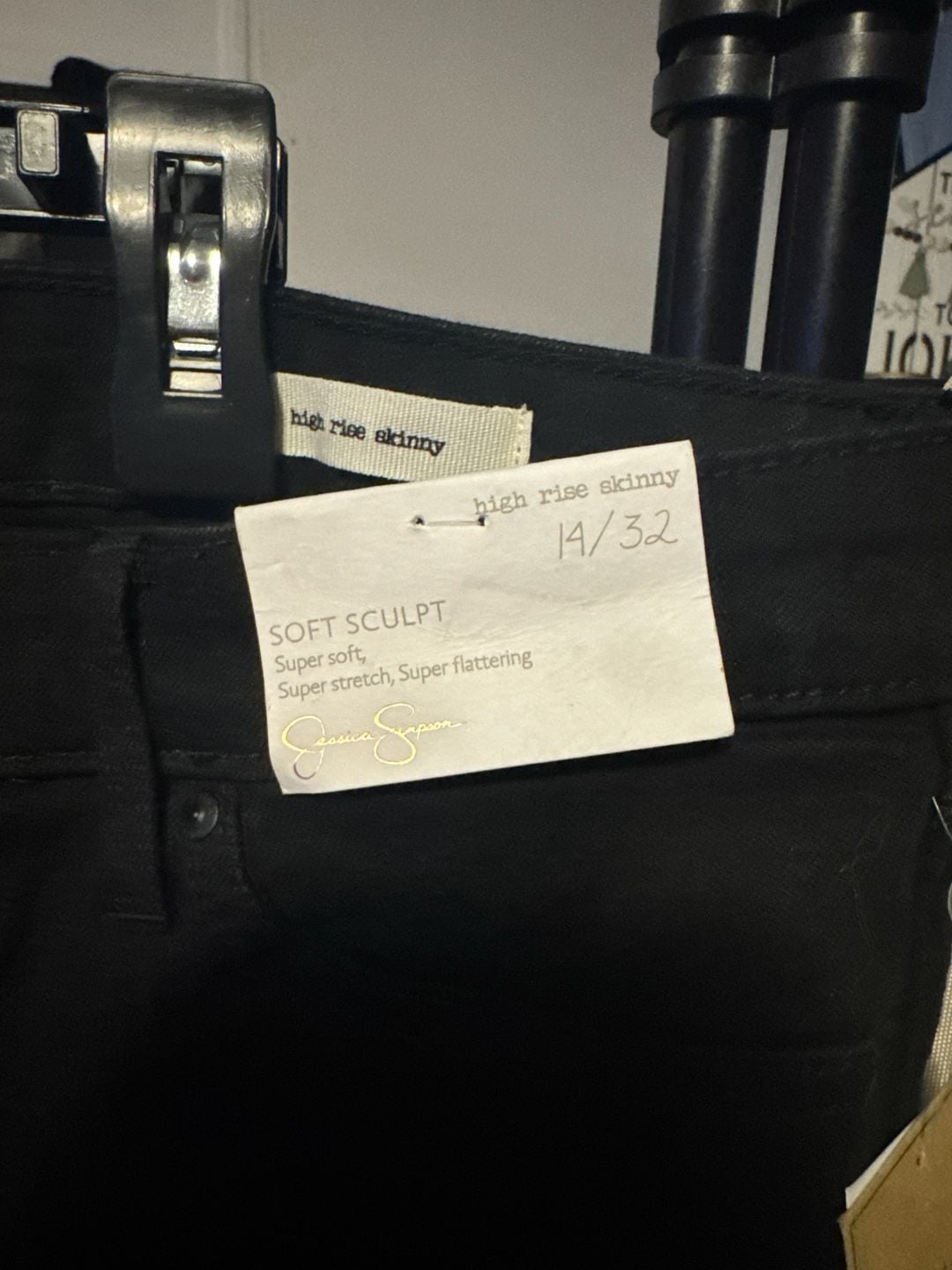Jessica Simpson Soft Sculpt High Rise Skinny Jeans in Black Size 14/32 NWT 7