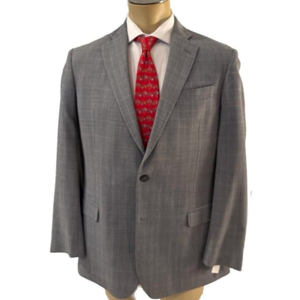 Brooks Brothers Explorer Fitzgerald Fit Gray Plaid  Suit 41R Pants 36x30”
