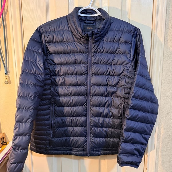 Side-zip quilted coat