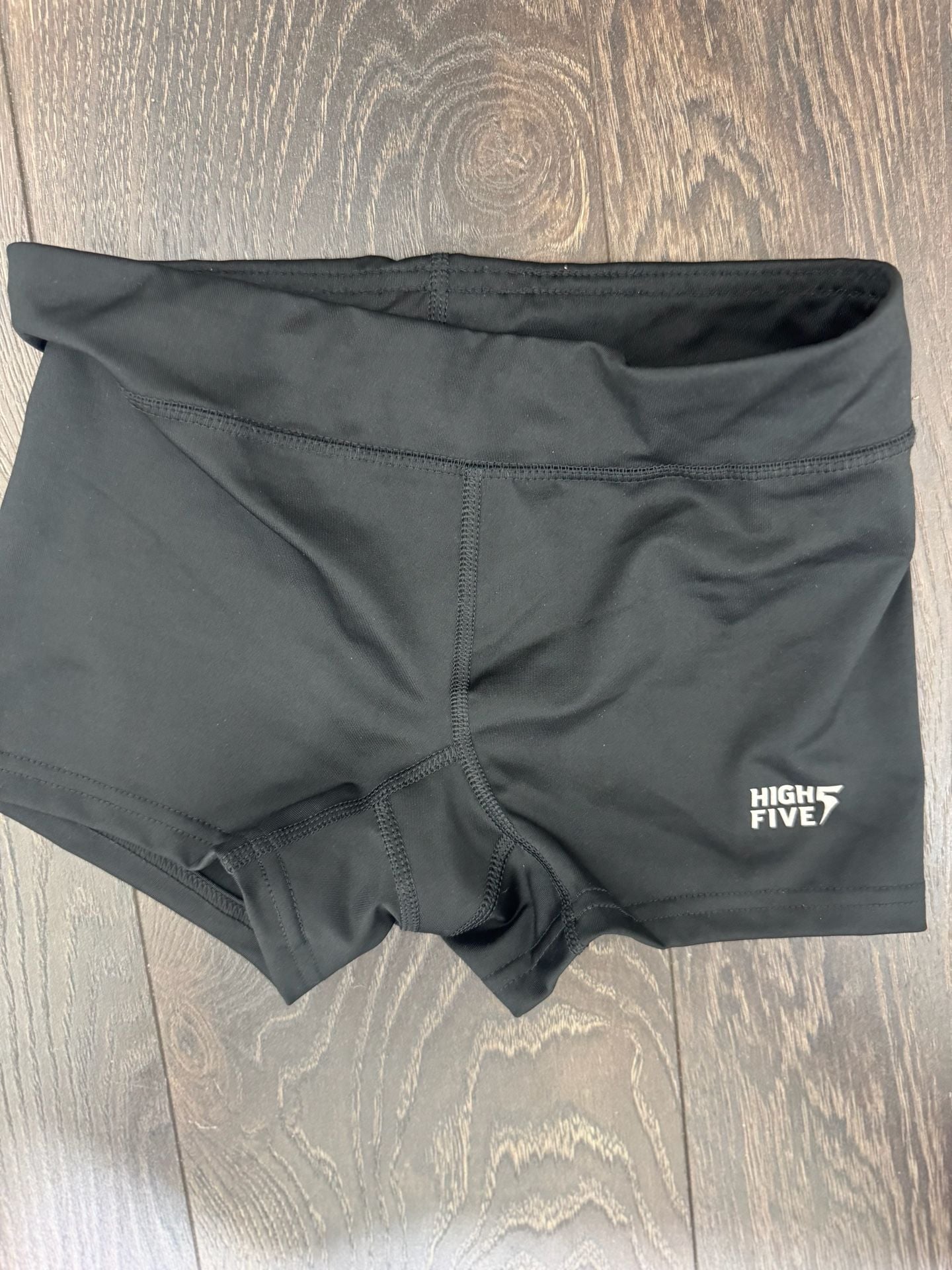 High Five Girls Black Compression Shorts Size L Athletic Volleyball Cheer
2