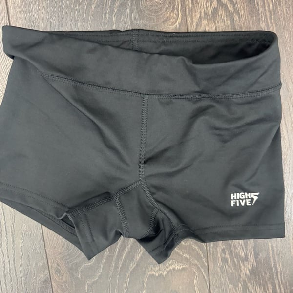 High Five Girls Black Compression Shorts Size L Athletic Volleyball Cheer