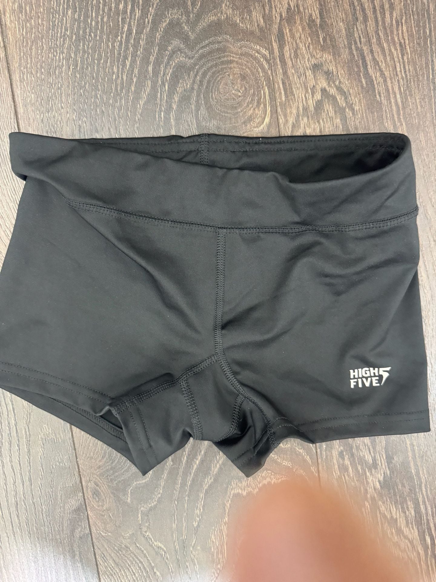 High Five Girls Black Compression Shorts Size L Athletic Volleyball Cheer
3