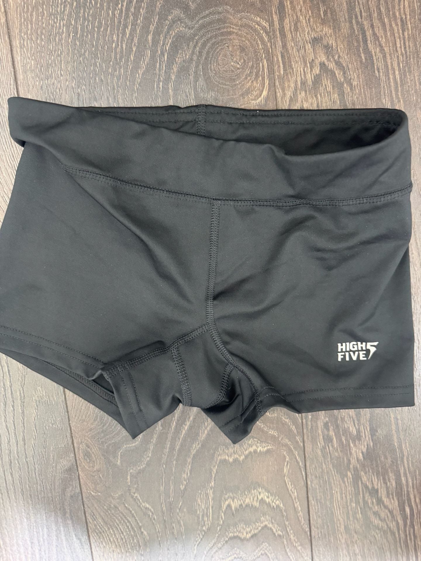 High Five Girls Black Compression Shorts Size L Athletic Volleyball Cheer
5