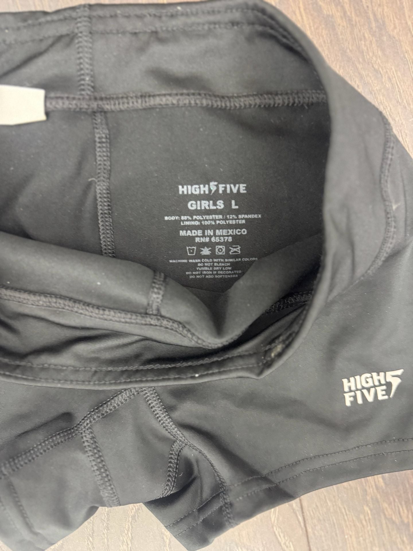 High Five Girls Black Compression Shorts Size L Athletic Volleyball Cheer
7