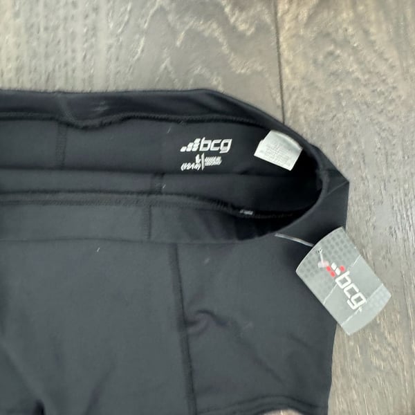BCG Girls Black Compression Shorts Size L (12–14) Athletic Training NWT