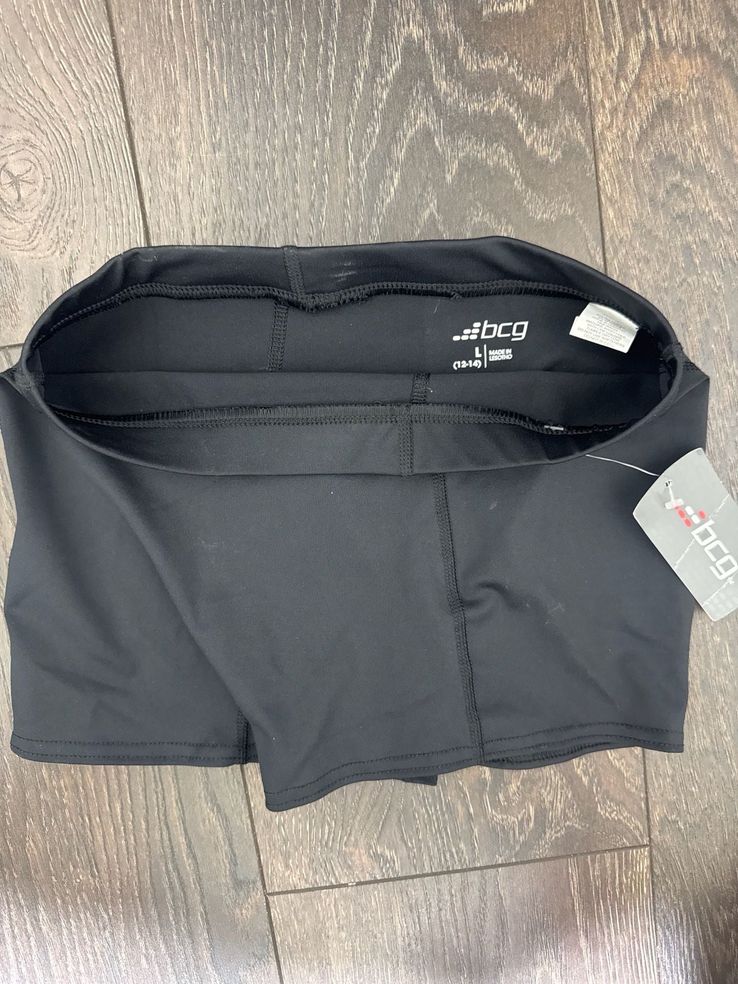 BCG Girls Black Compression Shorts Size L (12–14) Athletic Training NWT
4