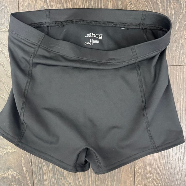BCG Girls Black Compression Shorts Size L (12–14) Athletic Performance