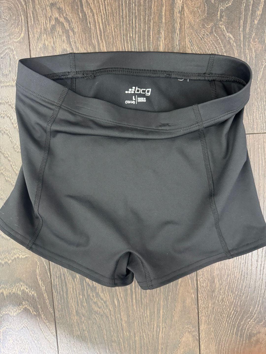 BCG Girls Black Compression Shorts Size L (12–14) Athletic Performance
4