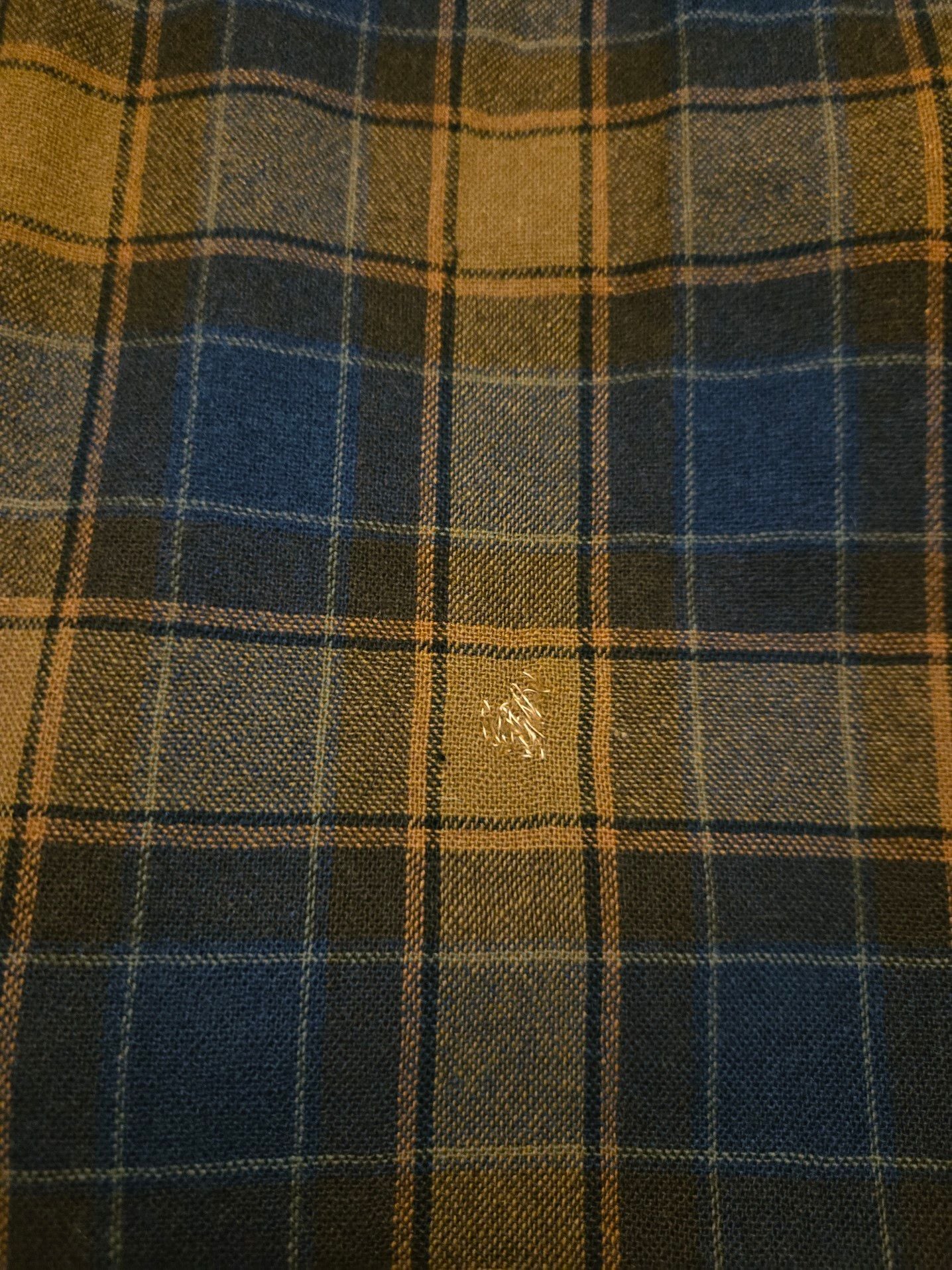 Vintage 1950s Pendleton 100% Virgin Wool Flannel  2XL  Blue/yellow Plaid   9