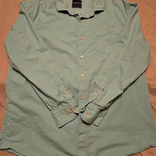 VTG  Tommy Bahama Men's XL Long Sleeve Button Down Cotton Silk Shirt Mint Green