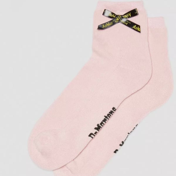 Dr. Martens Ankle Bow Organic Cotton Blend Socks in Pink