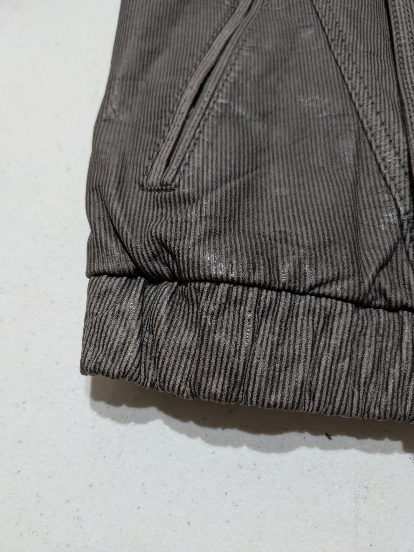 Vintage Liaison Pinstripe Double Breasted Bomber Jacket, Grey, Small 8