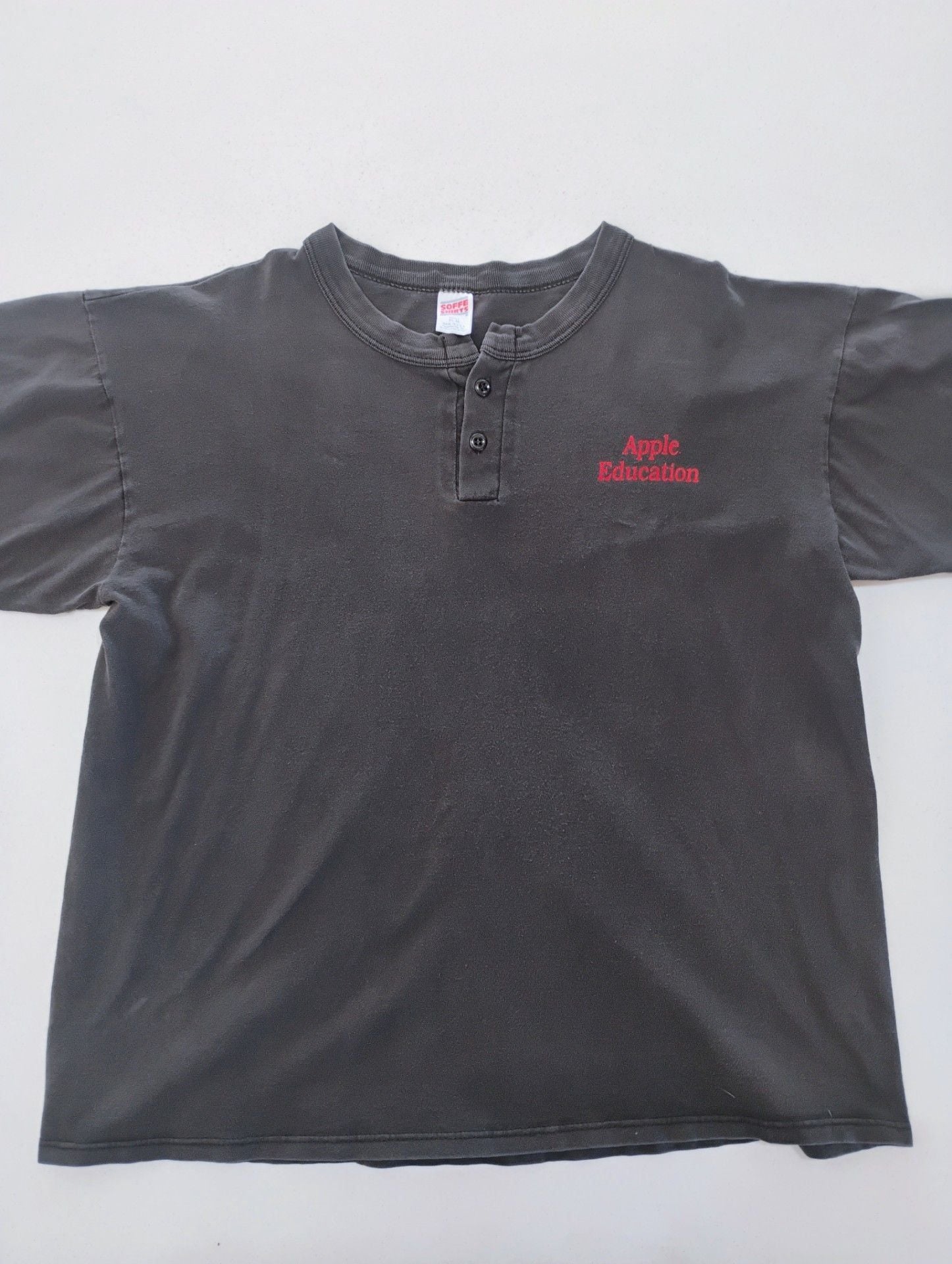 Vintage Apple Shirt, Henley Apple Education Wired World XL Rare Tech 3