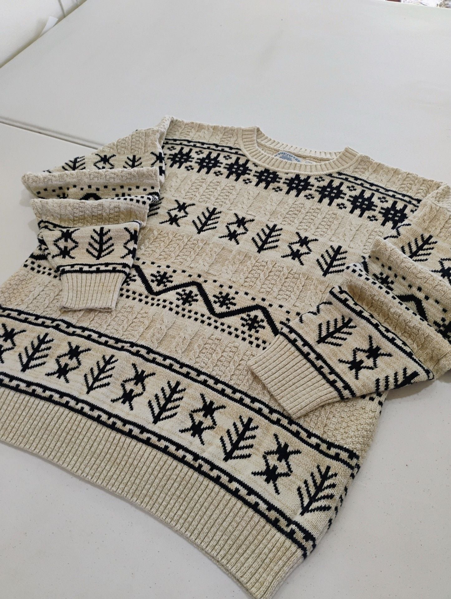 Vintage Hampton Bay Trading Co Cotton Knit Sweater, XL — Made in USA 2