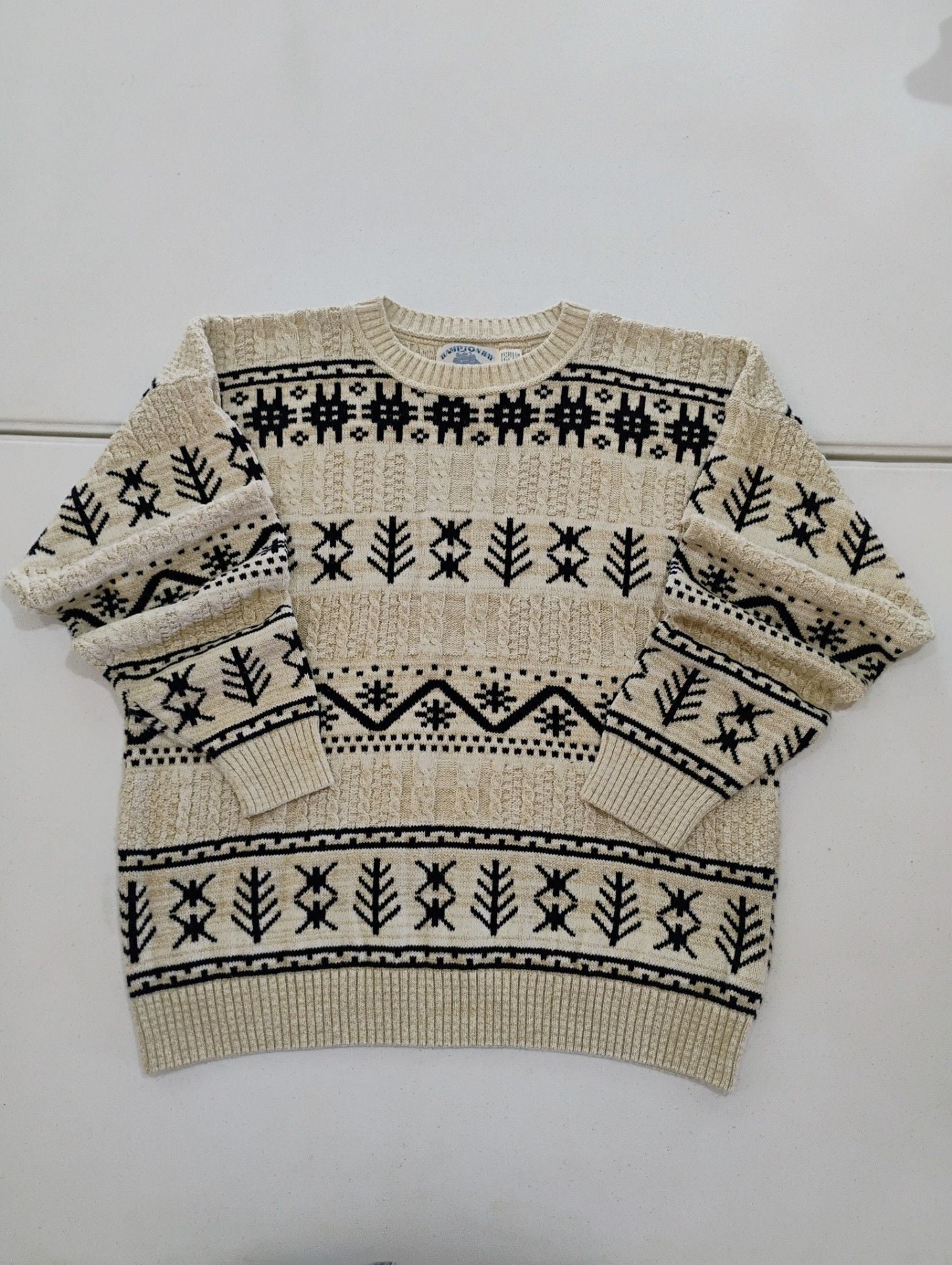 Vintage Hampton Bay Trading Co Cotton Knit Sweater, XL — Made in USA 3