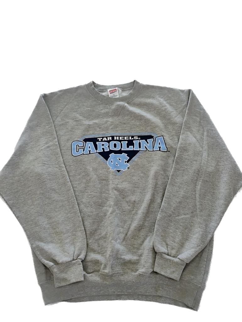 Vintage UNC Tar Heels Carolina Crewneck Sweatshirt Grey Soffe Men's Large 2