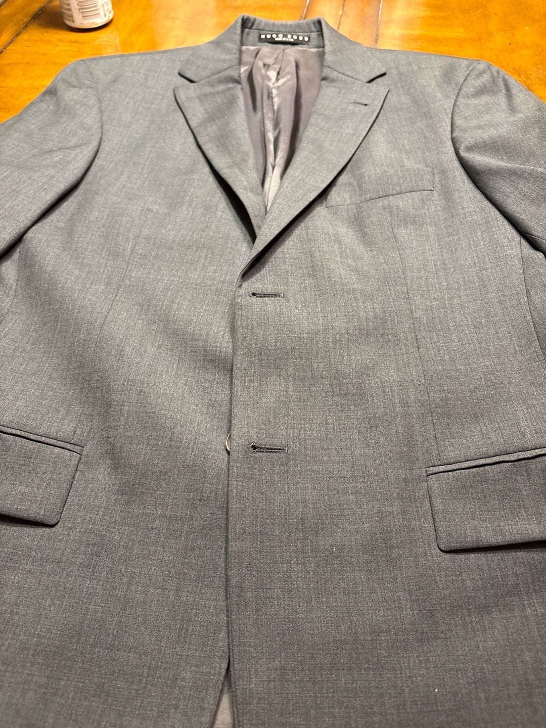 Hugo Boss Men's 38R Slate Gray 100% Virgin Wool 2-Button Suit Jacket Made in USA 2