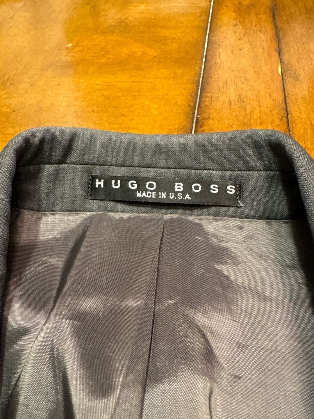 Hugo Boss Men's 38R Slate Gray 100% Virgin Wool 2-Button Suit Jacket Made in USA 3
