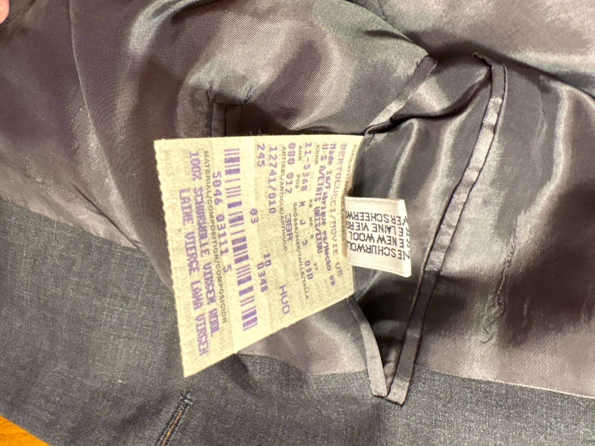 Hugo Boss Men's 38R Slate Gray 100% Virgin Wool 2-Button Suit Jacket Made in USA 5