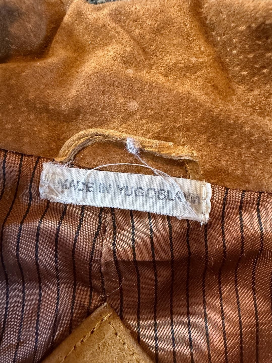 Vintage Avanti Tan Suede Leather Bomber Jacket Made in Yugoslavia Size L 4