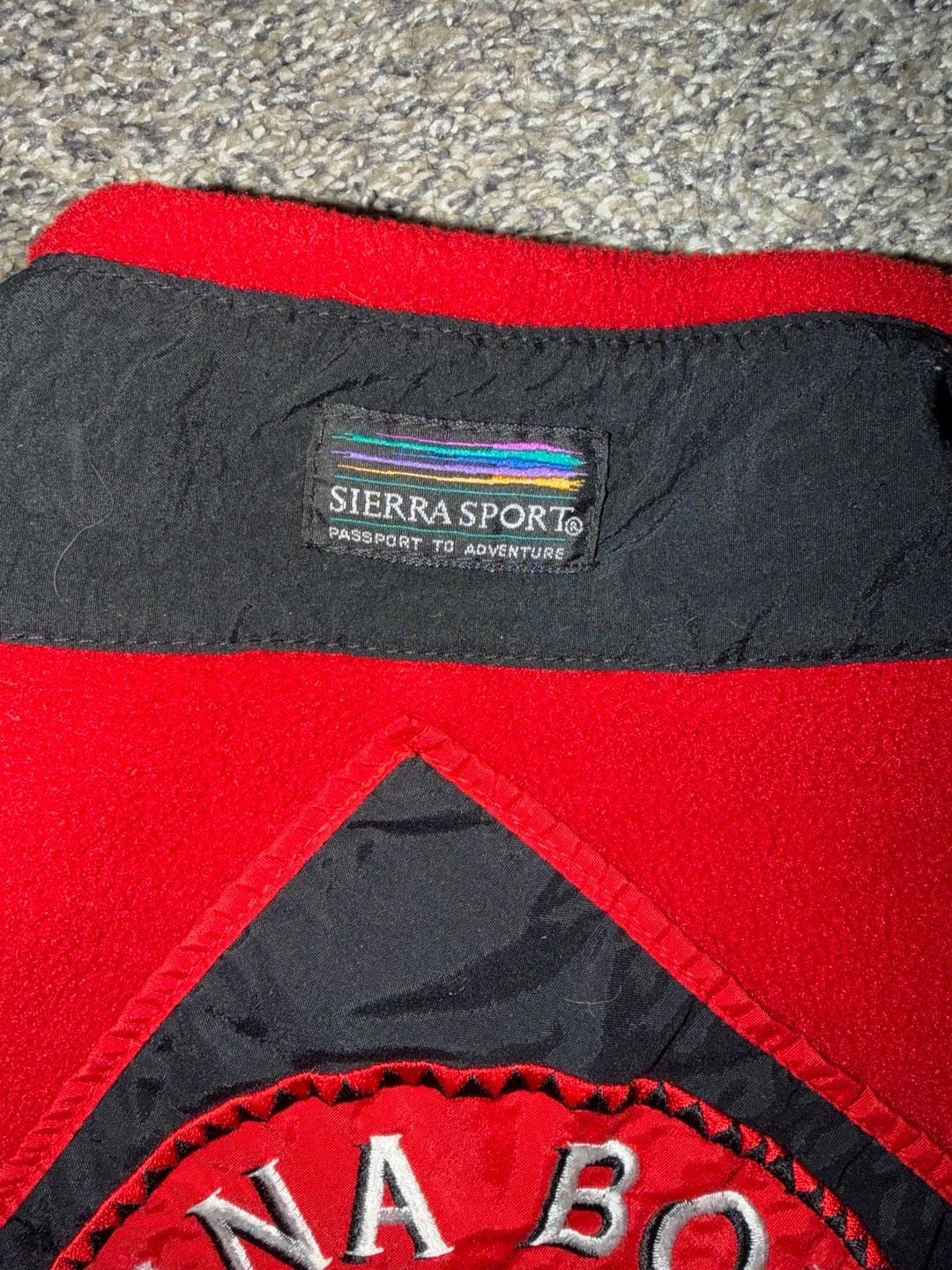 Vintage Sierra Sport Vail China Bowl Red Fleece 1/2 Zip Pullover Unisex Large 5