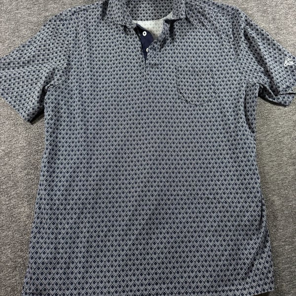 Polo Golf Ralph Lauren Men's Navy and White Geometric Print Cotton Polo Shirt