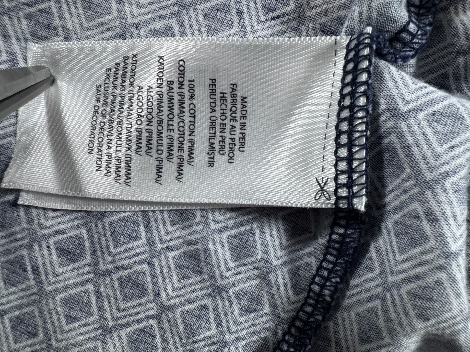 Polo Golf Ralph Lauren Men's Navy and White Geometric Print Cotton Polo Shirt 9