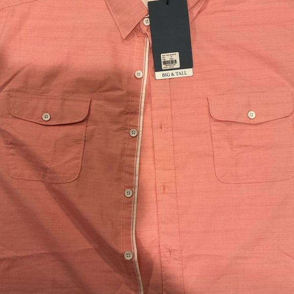 Pro Tour Big & Tall Athletic Stretch Short Sleeve Shirt, Coral, Men's Size 2X