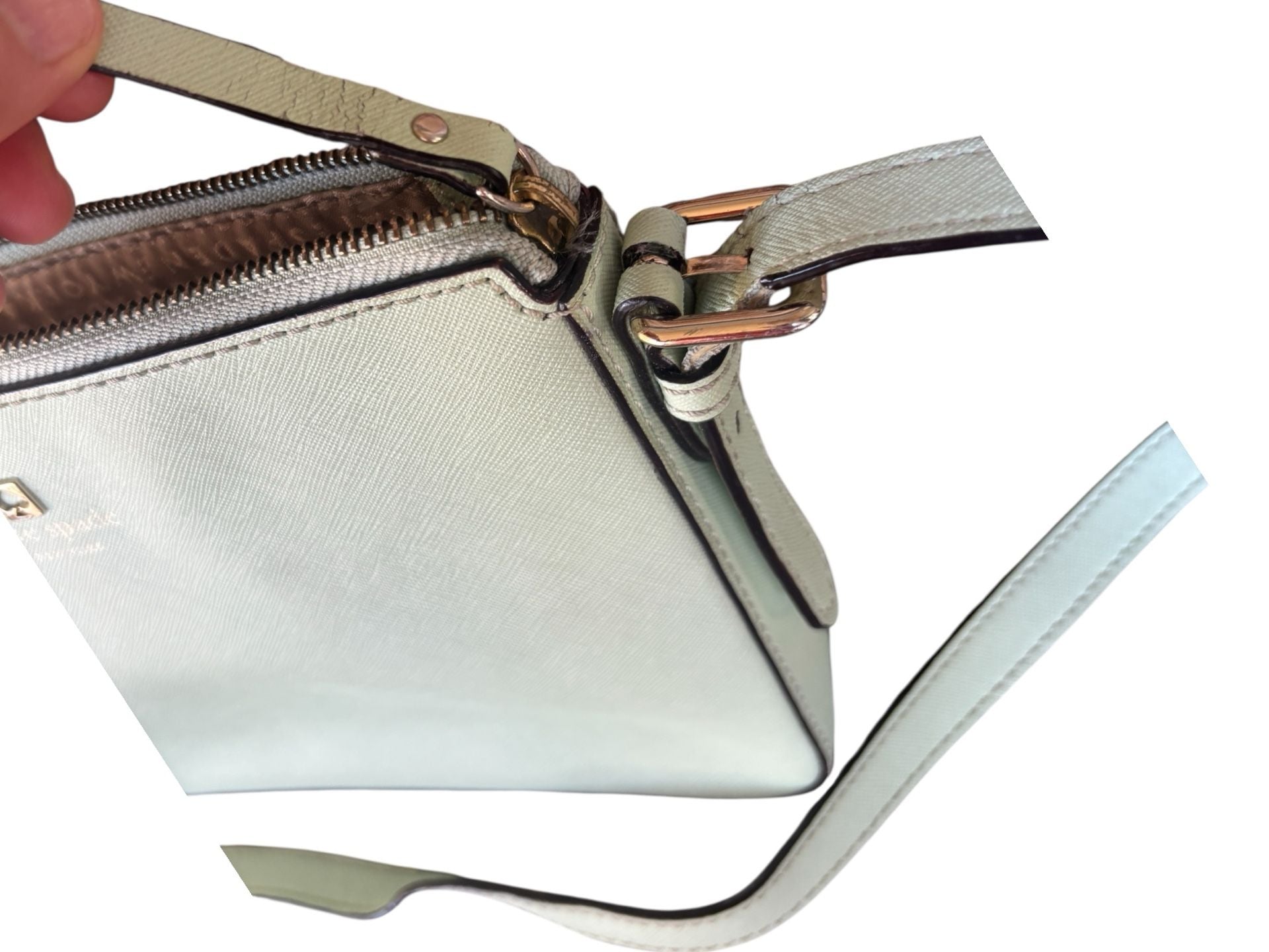 Kate Spade Cove Street Irini Saffiano Leather Crossbody Bag in Mint Mojito 6