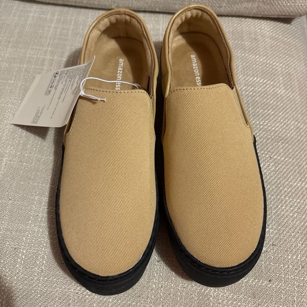 Amazon Essentials Men's Canvas Slip-On Sneaker in Tan