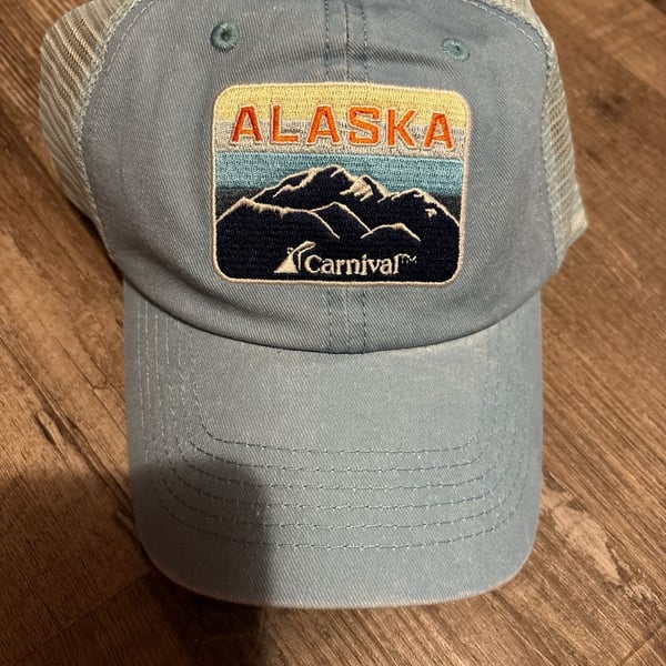Carnival Cruise Line Alaska Mountain Patch Blue Trucker Hat
