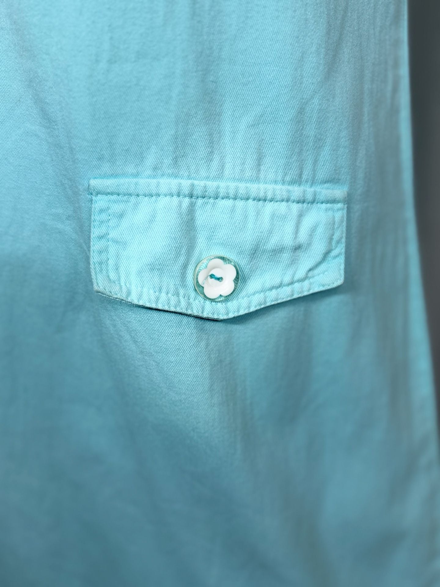 N2 Not Guilty Vintage Aqua Blue Cotton Sleeveless Shift Dress Size 5/6 5