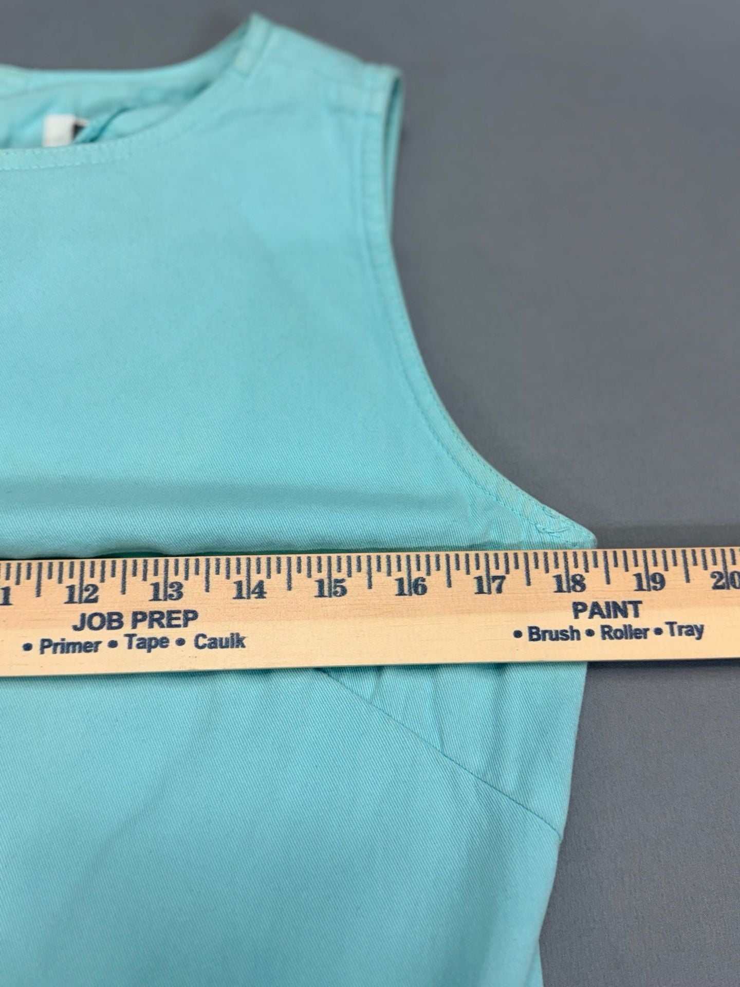 N2 Not Guilty Vintage Aqua Blue Cotton Sleeveless Shift Dress Size 5/6 11