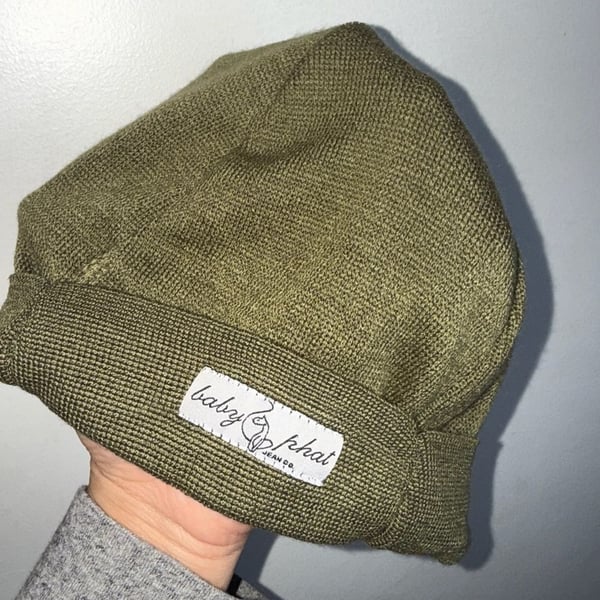 Vintage Baby Phat Beanie Olive Green Knit Hat Y2K
