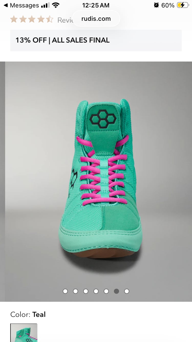 RUDIS Colt 3.0 Adult Wrestling Shoes - Teal 7