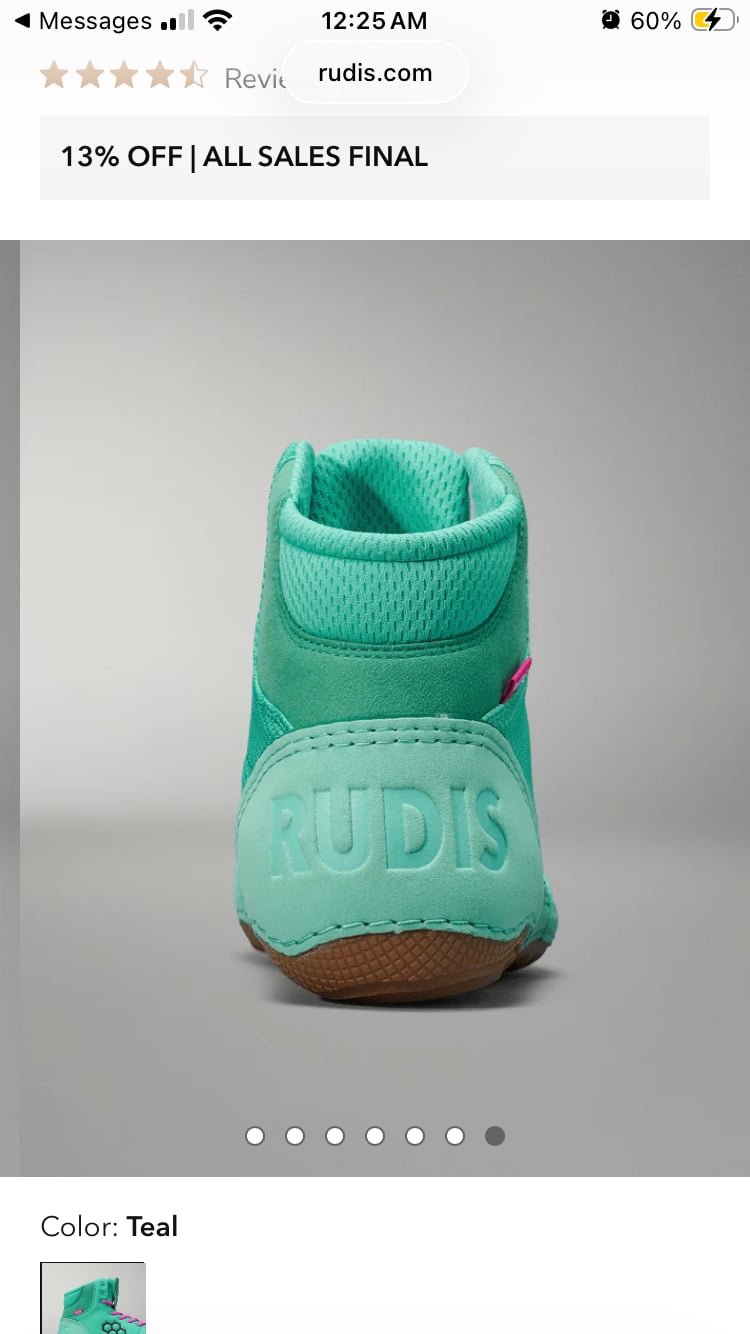 RUDIS Colt 3.0 Adult Wrestling Shoes - Teal 8