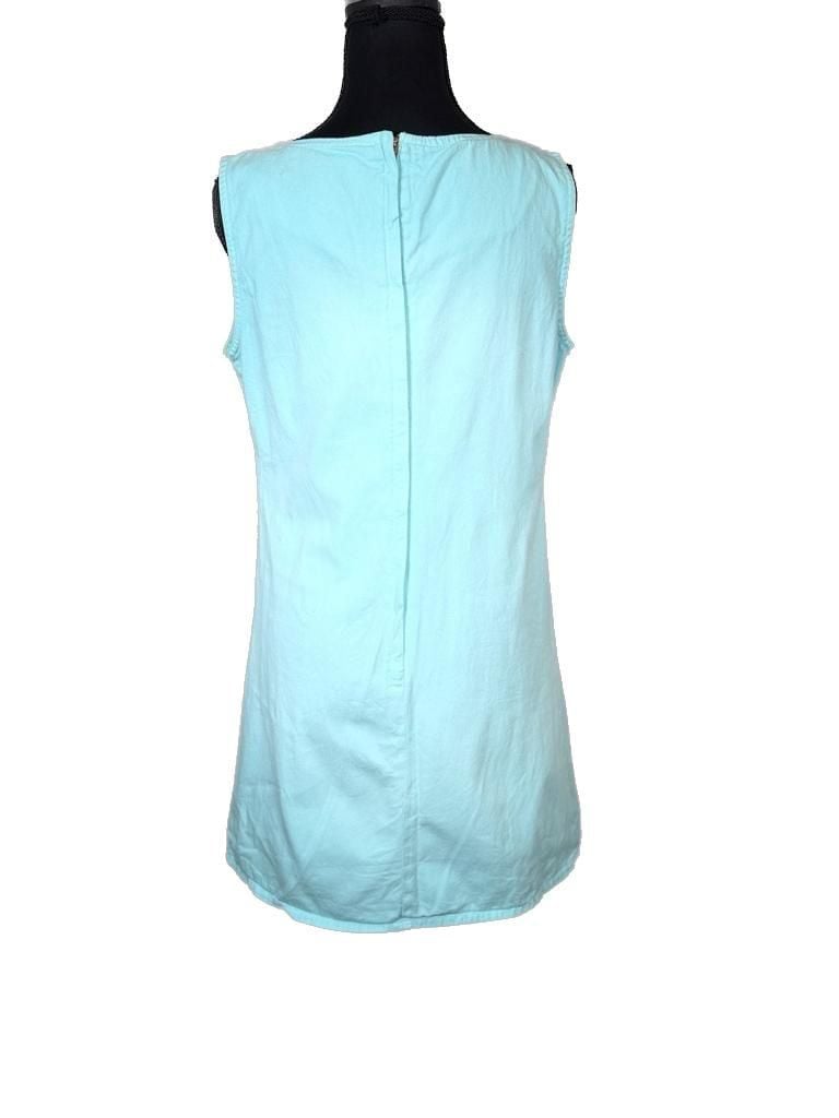 N2 Not Guilty Vintage Aqua Blue Cotton Sleeveless Shift Dress Size 5/6 3