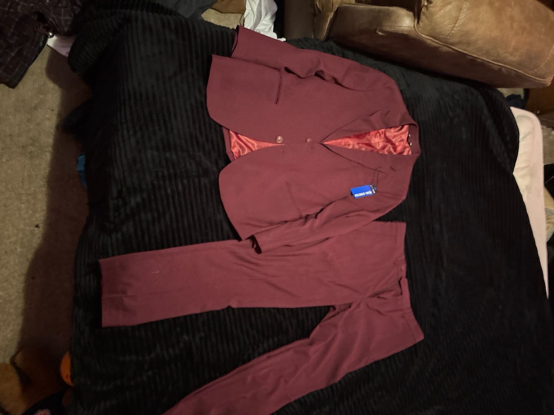 Slim Burgundy Stretch Suit Jacket 1