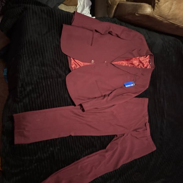 Slim Burgundy Stretch Suit Jacket