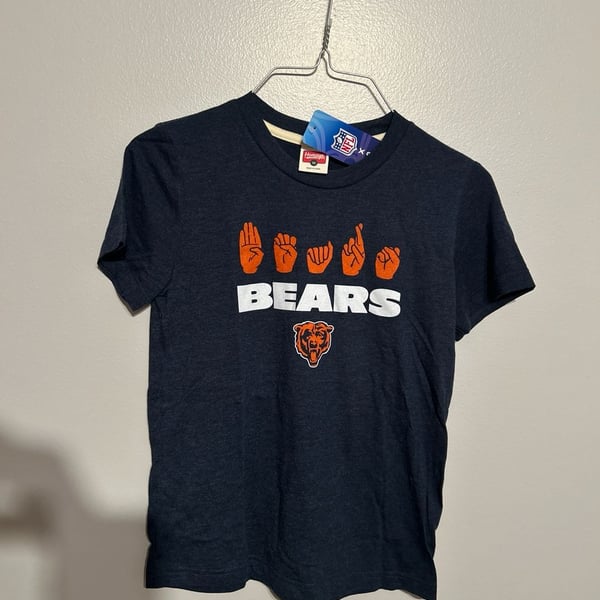 Youth Chicago Bears Homage Navy NFL ASL Collection by Love Sign Tri-Blend T-Shirt
