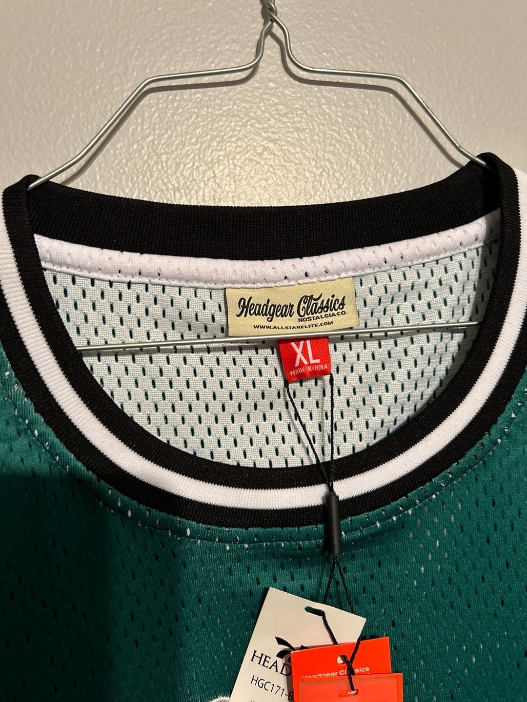 Headgear Classics Nostalgia Co. Jordan #23 Pine Green Chicago Basketball Jersey 4