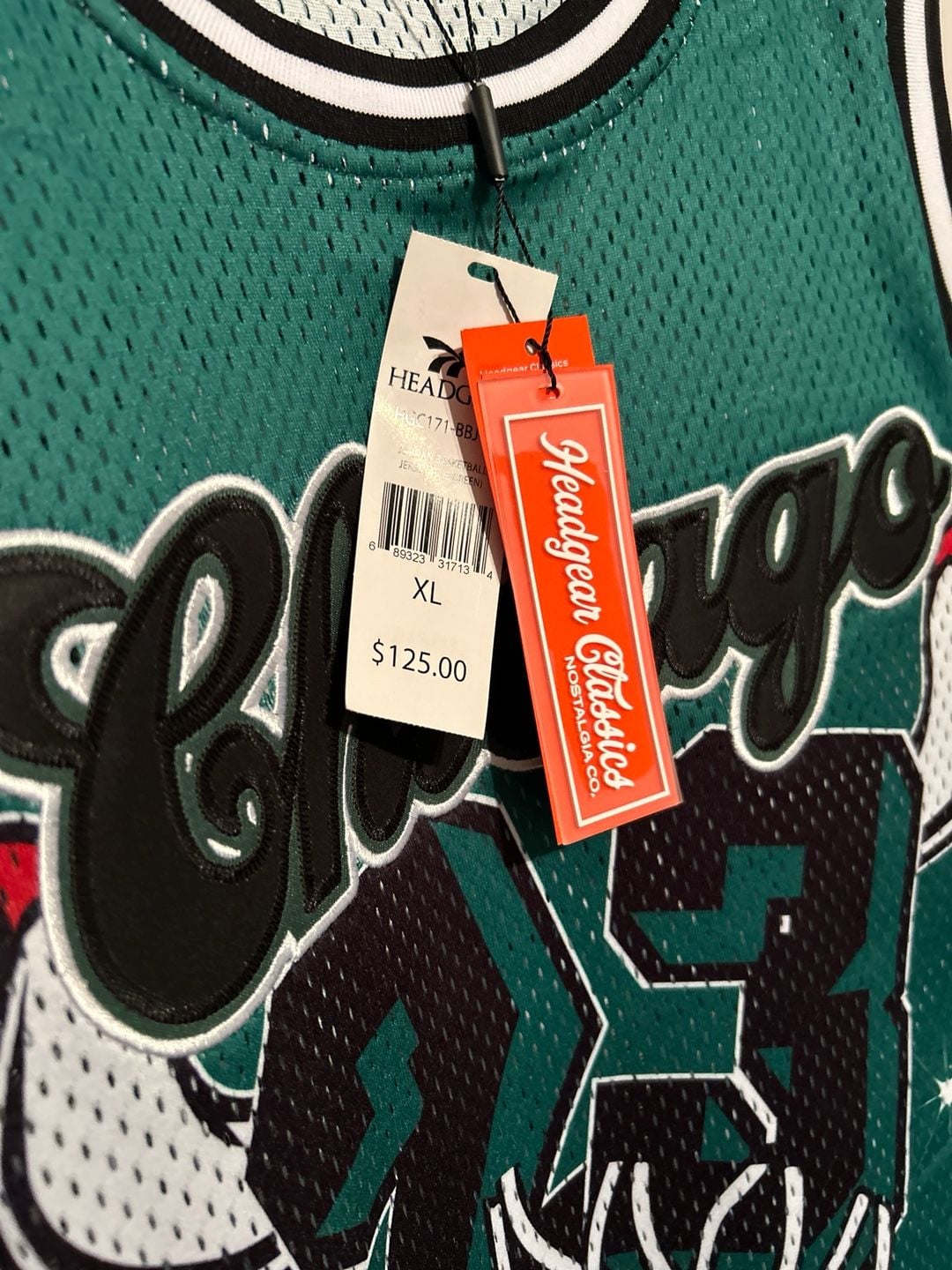 Headgear Classics Nostalgia Co. Jordan #23 Pine Green Chicago Basketball Jersey 5