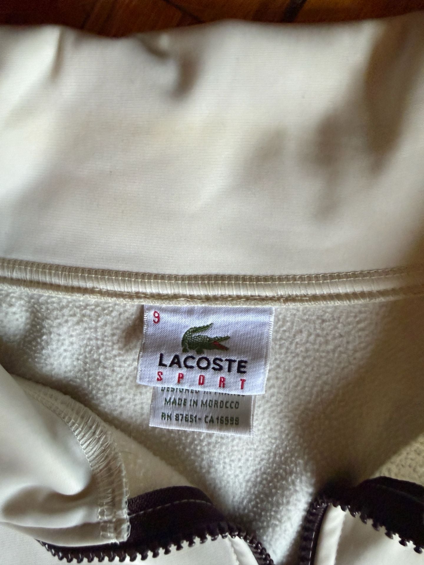 Vintage Lacoste Sport White Windbreaker Jacket with Stripe Detail 3