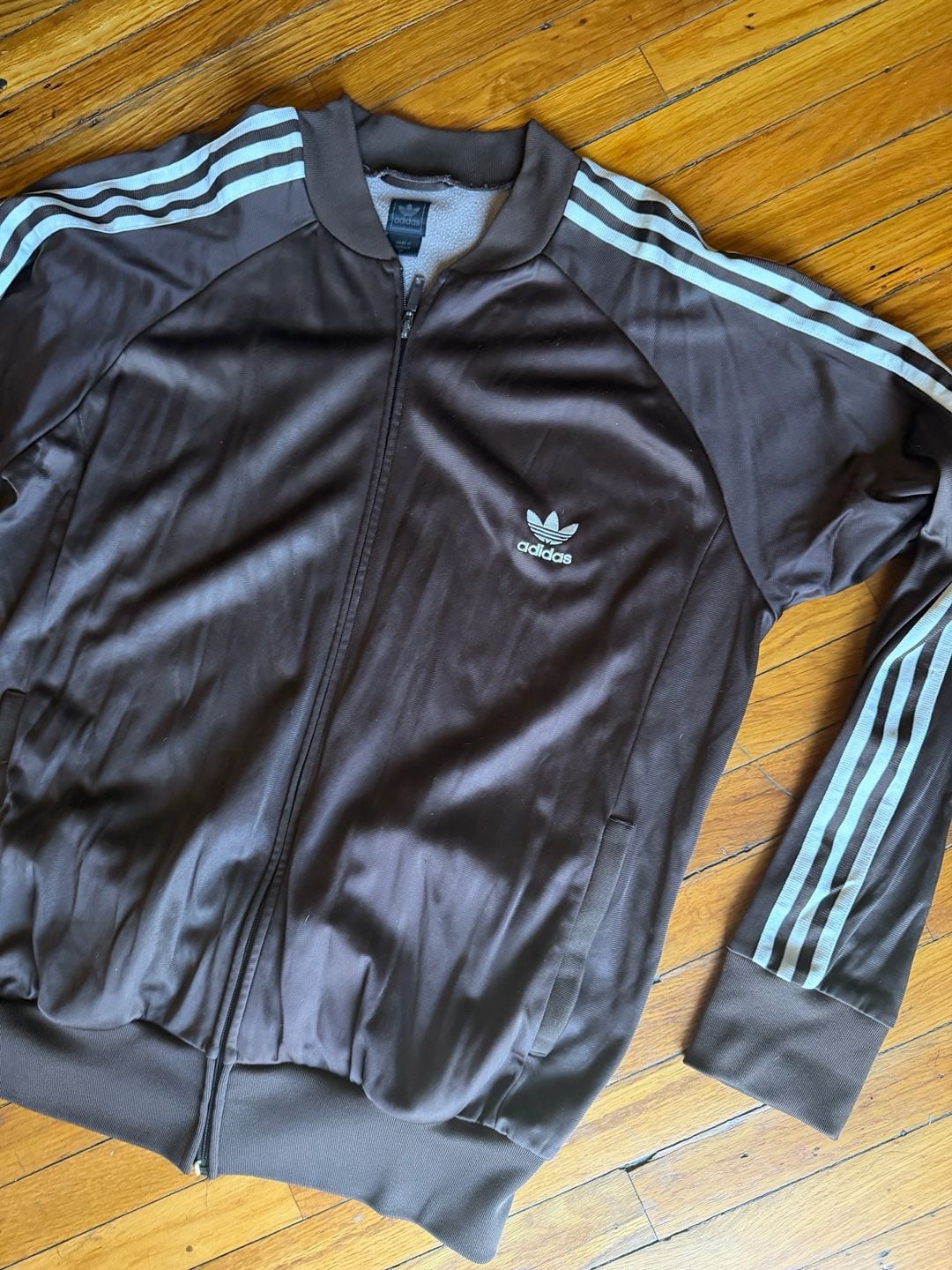 Vintage adidas Originals Superstar Brown Trefoil Track Jacket XL Jacket 2
