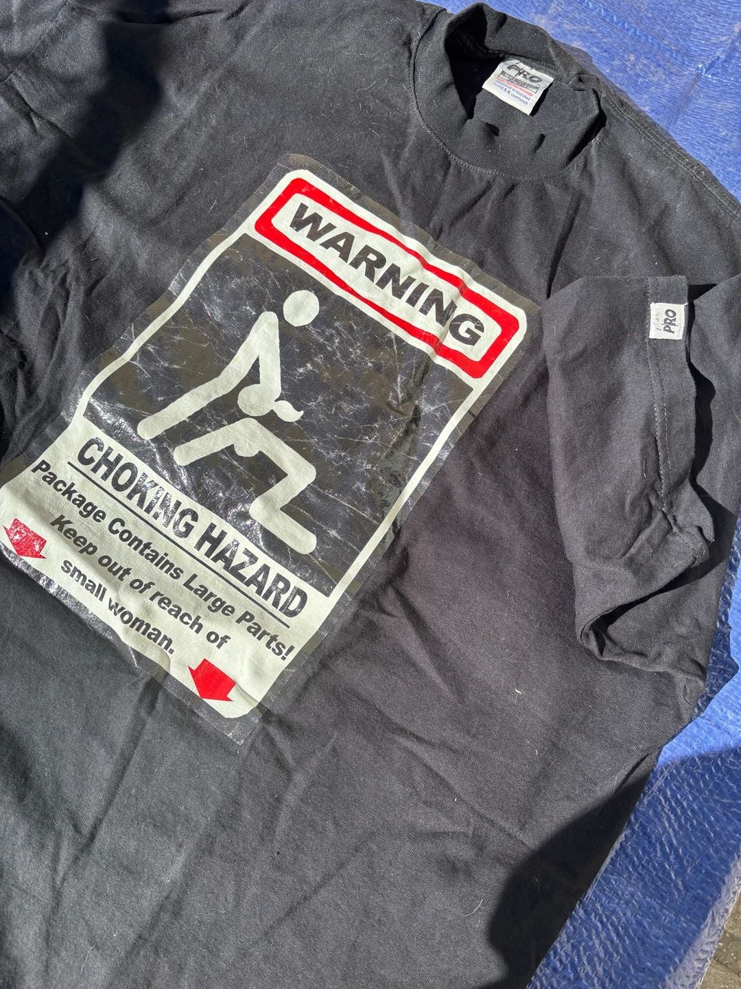 Warning Choking Hazard Funny Adult Graphic T-Shirt 3