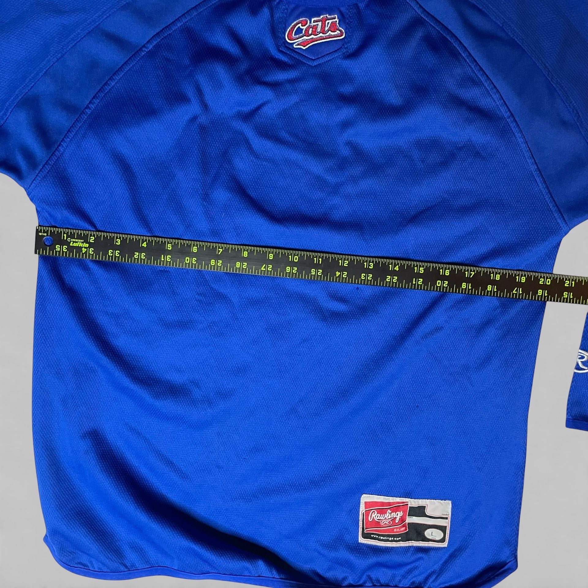 Rawlings Cats Baseball Pullover Jersey Mens L Blue Long Sleeve 4