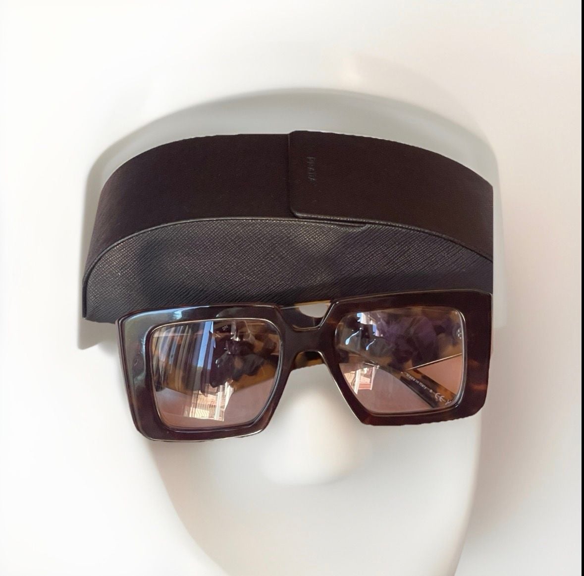 Prada SPR 23Y Heritage Square Tortoise Shell Sunglasses 2