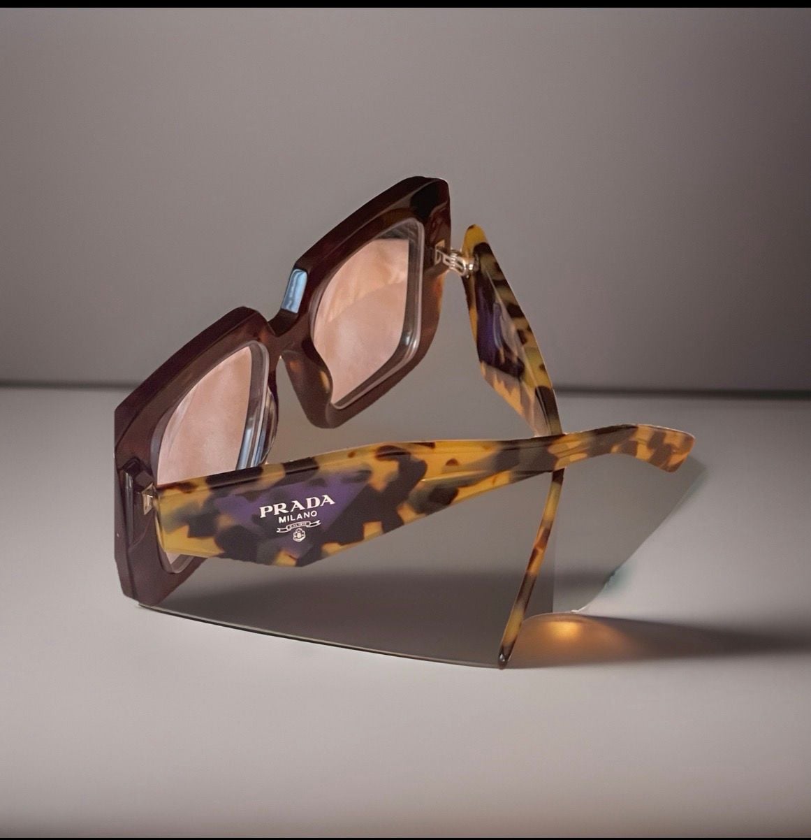 Prada SPR 23Y Heritage Square Tortoise Shell Sunglasses 3